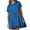 Blue, variant on WIZUTIZ Sundresses for Women 2025 Stylish Baggy High Rise Pleated Ruffled Roll-Cuff Solid Vacation Dress Short Sleeve Crew Neck Peplum Dress for Lady Mini Dress Thin Dress Green