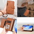 thumbnail image 3 of FOXDOCK Funda Tipo Cartera para Tecno Camon 50 Pro 4G Cuero PU con Cremallera y Correa de Muñeca, Ranuras para Tarjetas, Soporte Plegable, Cierre Magnético, 3 of 5