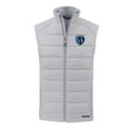 thumbnail image 2 of Men's-Cutter & Buck  Gray Sporting Kansas City Evoke Hybrid Eco Softshell Recycled Full-Zip Vest, 2 of 3