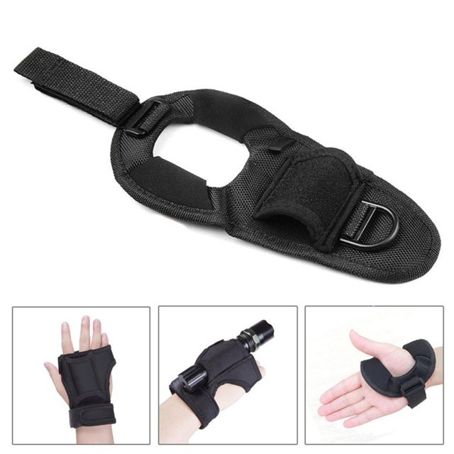 Guante Con Correa Para La Muñeca Scuba Dive Flashlight Holder Snorkeling Torch Muñequera Guante (Elástico)