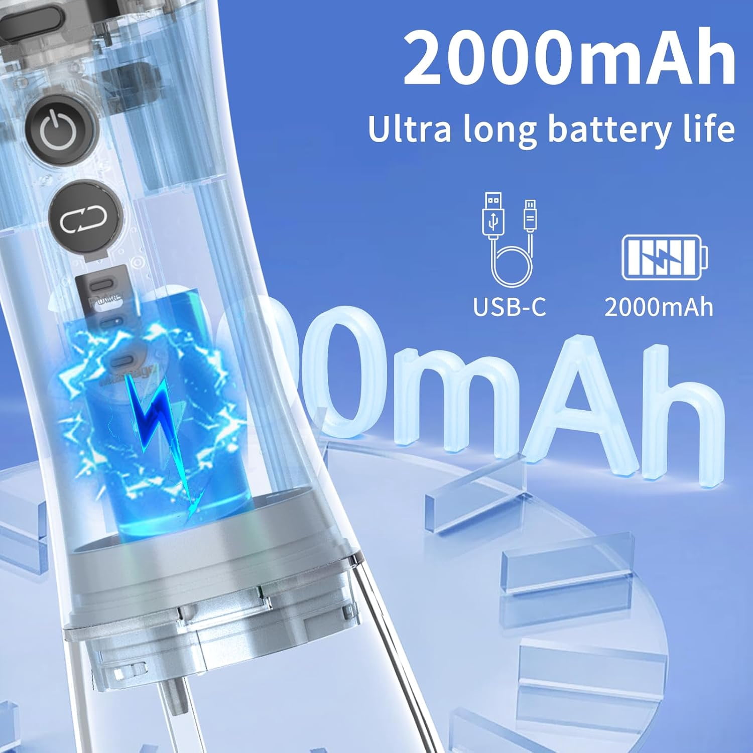 Water Flosser with Camera for Teeth, Visual Water Dental Flosser with 12-Gear, Rechargeable Water Flosser with 3-Nozzle and IPX7 Waterproof for Android and iOS(White)