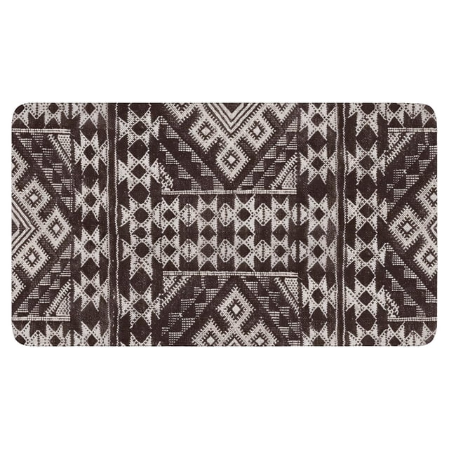 Non-Slip Absorbent Boho Small Rug 30x17 Black/White - Stylish Geometric Design Door Mat for Entryway Kitchen Living Room or Bedroom