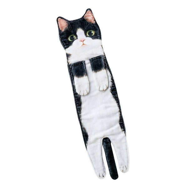 Bonita toalla de manos para secar las manos, muy absorbente, suave, para la cocina, regalo para amantes de los gatos. C