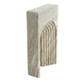 thumbnail image 6 of 6" x 11" Beige Marble Rectangular Geometric Sculpture with Arched Groove Interior, by DecMode, 6 of 9