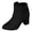Black, variant on Women's Retro Suede Ankle Boots Almond Toe Chunky Block Heel Back Zipper Short Booties for Business Work