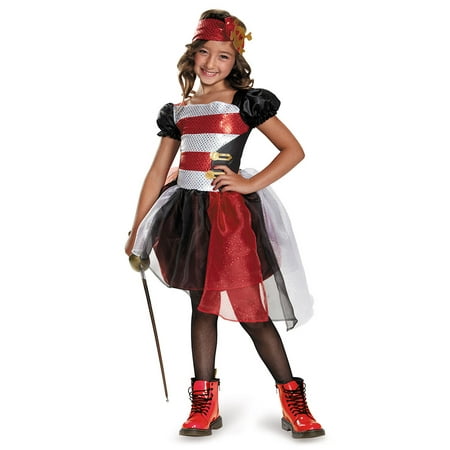 Girls Pretty Pirate Sequin Halloween Costume