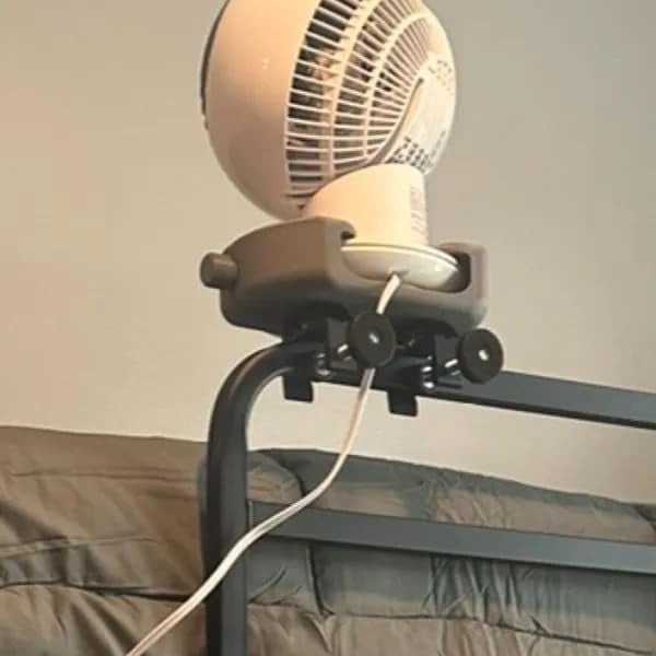 Bunk Buddy Fan Holder for Woozoo Fan, Universal 8.27 Inch Clip-On Dorm Fan Mount for Woozoo Desk Fan & Bunk Beds, College Room Cooling Accessory