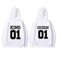 thumbnail image 4 of Sudadera a juego para parejas, moda, rey 01, reina 01, ropa de calle para amantes, sudadera con capucha con personalidad, regalo para el día de San Valentín, 4 of 5