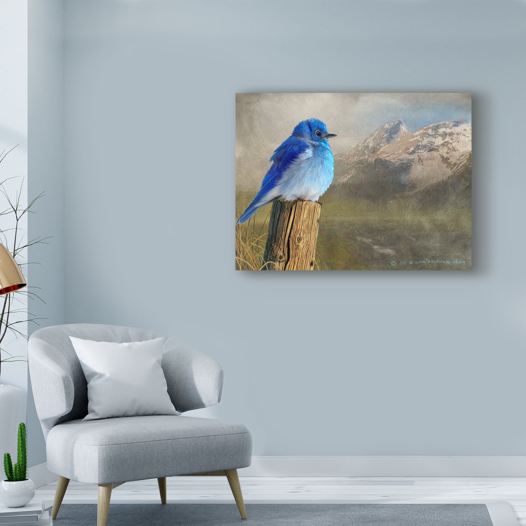 Trademark Fine Art 'Mountain Blue Birds' Canvas Art by Chris Vest