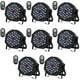 thumbnail image 1 of Luces LED JAJALUYA 36 LED, 7 modos, RGB, DJ con mando a distancia (paquete de 8), 1 of 7