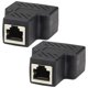thumbnail image 1 of Conector divisor de cable de red de 2 piezas, conector de red negro, conector de red doméstico, 1 of 7