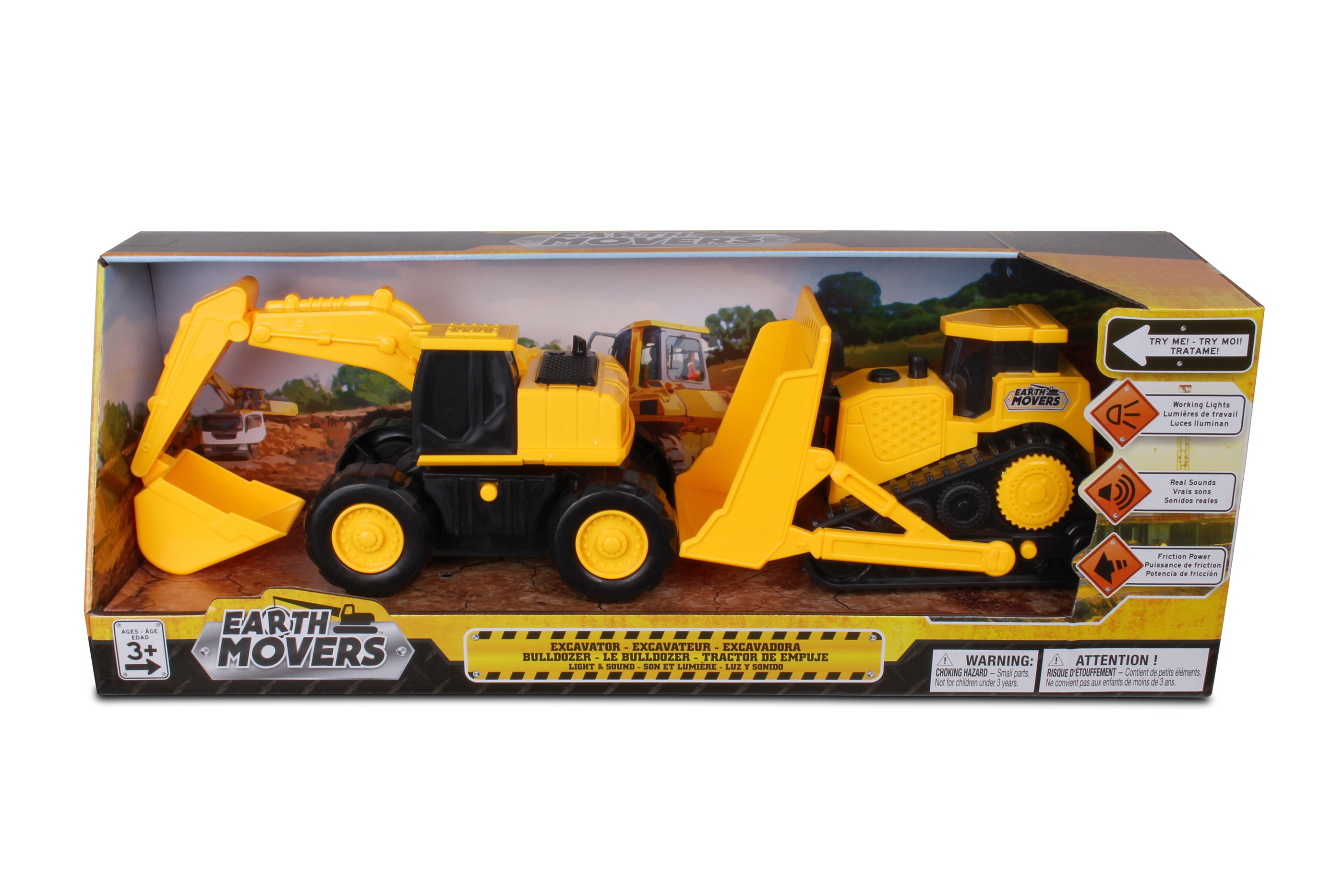 Tuff Trux 2-Pack Set Earth Movers Construction Vehicles 6 Dump Truck & Bulldozer Toy UPD Inc 