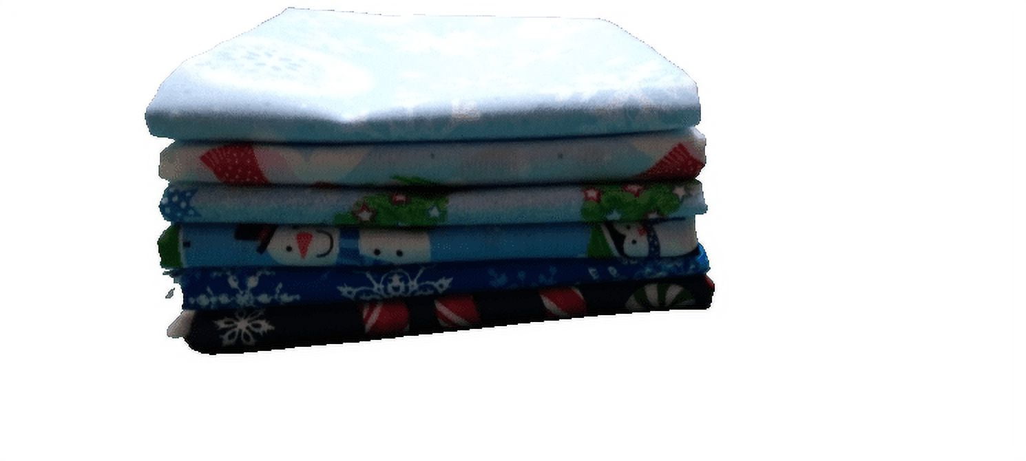 Blue Winter Wonderland Christmas Prints 6pc Fat Quarter Bundle