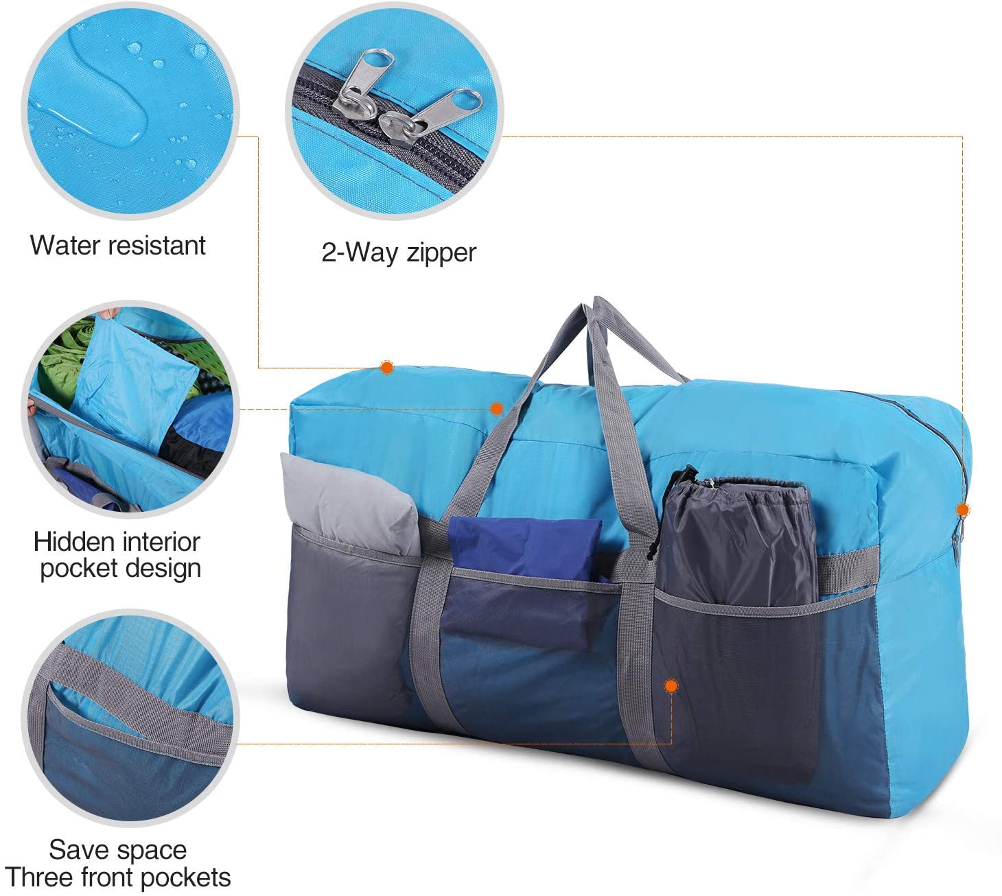 REDCAMP Extra Large 31'' Duffle Bag 96L Blue Lightweight, Waterproof ...