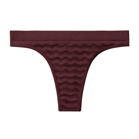 BYOIMUD Women s Thong Panty Breathable Cotton Stretch Underwear Low Rise Cheeky Underwear Cute Clothes Gift for Women 2023 Fashion Purple S