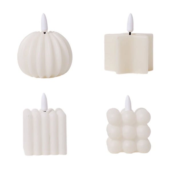 4 Velas De Calabaza A BateríA, Lindas Mini Velas De Calabaza Sin Llama Para NiñOs, Vela De Calabaza LED