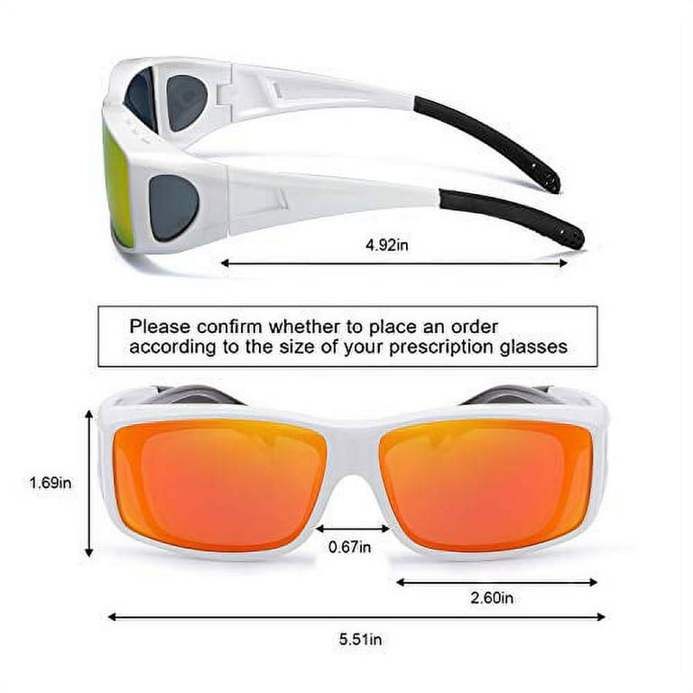 Wrap Around Sunglasses, Polarized Lens Wear Over Prescription Glasses, Fit  Over Regular Glasses with 100% UV Protection