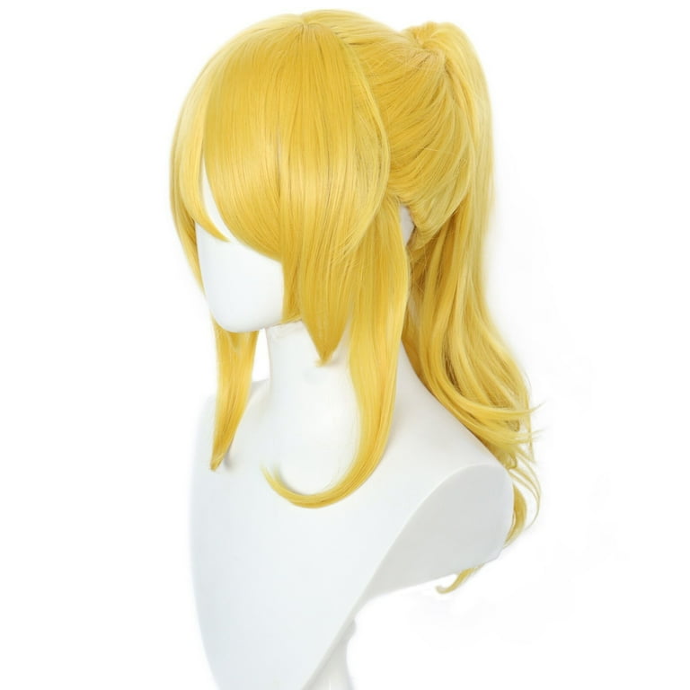 Rongking Princess Peach Wig Halloween Long Yellow Ponytail Hair