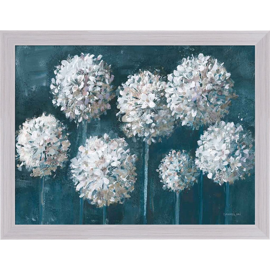 Simple Agapanthus Dark Floral Framed Wall Art with Acrylic Plexiglass