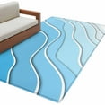 thumbnail image 2 of 3x5 Area Rugs, Blue Aqua Ombre Non-Skid Rubber Backing Large Rectangle Rugs - Living Room Bedroom Home Office, Modern Geometric Abstract Aesthetic Cream Indoor Floor Mat Carpets Washable Rug, 2 of 9