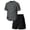 Dark Gray#5053BB, variant on Men's Short Sleeve Tracksuit Waffle Knit Men Short Sleeve Shirt and Shorts Set Workout Short Sleeve Summer Tracksuits Casual Set White M
