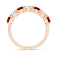 thumbnail image 2 of ANGARA Lab Grown 1.36 Ct Half Eternity Seven Stone Ruby and Lab Diamond Wedding Ring for Women in 14K Rose Gold (Size-4mm) | July Birthstone, Anniversary, Jewelry Gift for Women | Lab-Grown Ruby Ring, 2 of 8