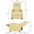 thumbnail image 5 of Lacoo Home Theater Recliner with Padded Seat and Backrest, Cream Faux Leather, 5 of 7