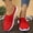 Red, variant on Knitted Mesh Flat Mules Shoes with Arch Support for Women Backless Breathable Mesh Fabric Non-Slip Soft Soles Comfort Slip-on Outdoor Summer Walking Sneakers Slippers