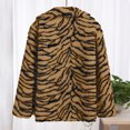 thumbnail image 3 of VNKIDY Women's Coat Autumn Winter Tiger Print Fuzzy Blazer Long Sleeve Collared Zipper Coat For Casual Daily Streetwear Activities Versatile Outerwear, 3 of 5