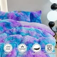 thumbnail image 3 of Faux Fur Duvet Covers Full Size Blue Purple Tie-dye Comforter Cover Set for Girls 3 Pcs Fluffy Colorful Ombre Plush Shaggy Bed Sets for Teens Women (Blue Purple,Full), 3 of 9