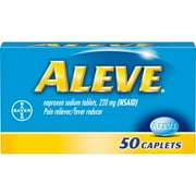 Aleve Pain Reliever/Fever Reducer Naproxen Sodium Caplets, 220 mg, 50 Ct