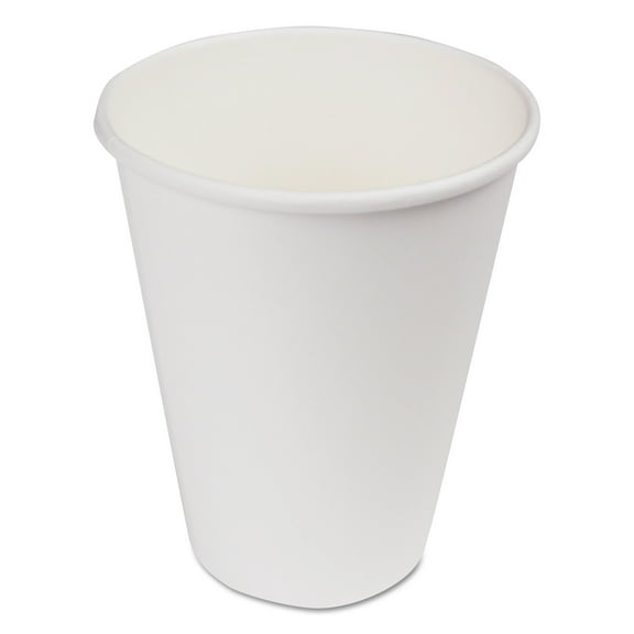 Boardwalk Paper Hot Cups, 12 oz, White, 20 Cups per Sleeve, 50 Sleeves per Carton