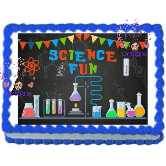 Science Fun Themed Image Edible Cake Topper Frosting Sheet