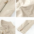 thumbnail image 4 of YUGYXL Slim Fit Stylish Vegan Leather Motor Jacket for Women Biker Motorcycle Coat Zipper Jackets Beige XS, 4 of 4