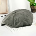 thumbnail image 3 of Beret Cap Retro Breathable Plain Color British Style Fine Texture Dress Up Spring Summer Washed Cotton Newsboy Cap for Banquet, 3 of 10