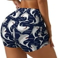 thumbnail image 2 of Xecao Angry Shark Print Workout Shorts for Women Soft Smooth Gym Yoga Scrunch Active Tennis Workout Running Shorts, 2 of 9