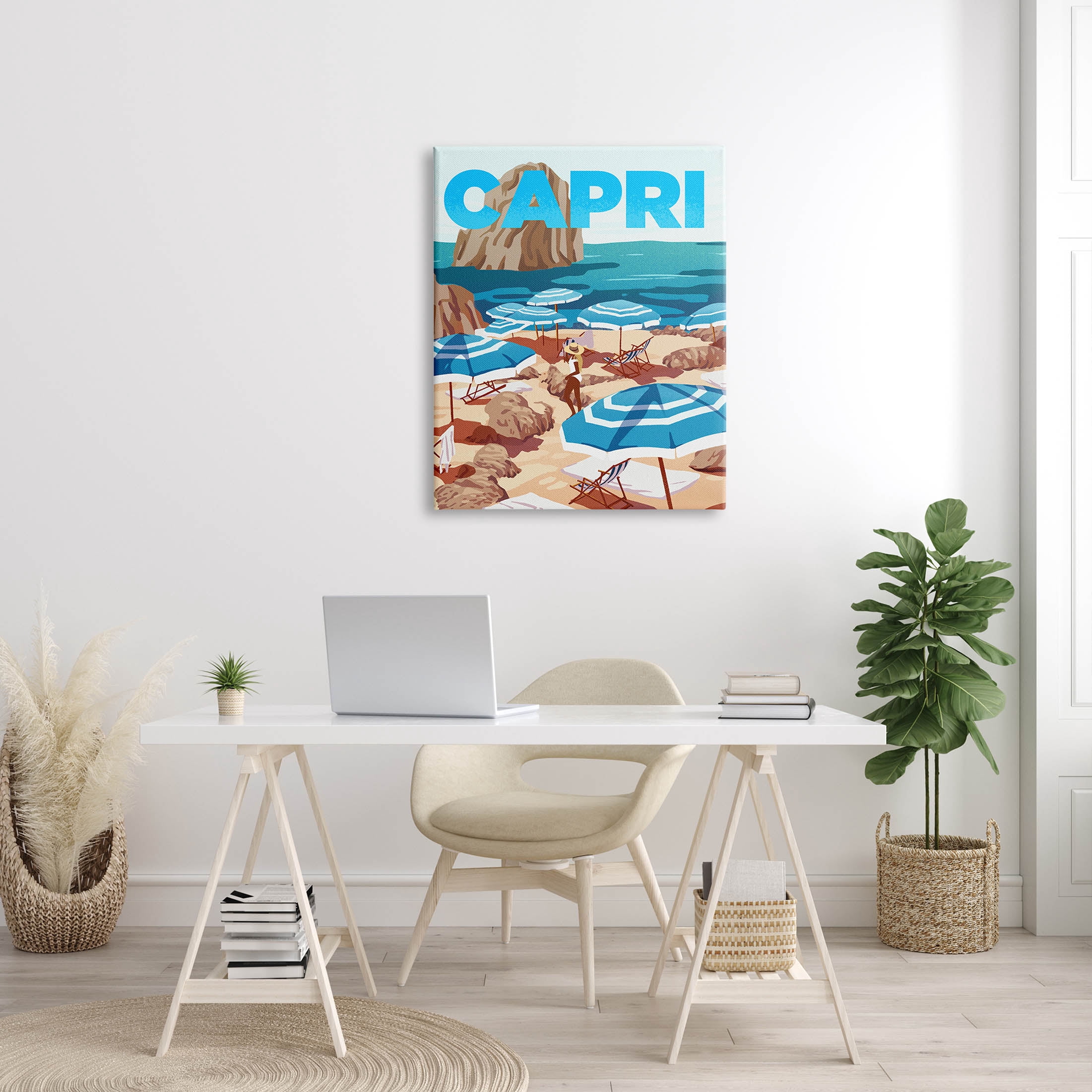 Stupell Industries Capri Italian Summer Beach Island Graphic Art Gallery Wrapped Canvas Print Wall Art, Design by Ziwei Li