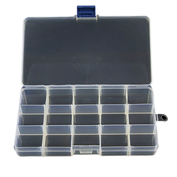 Cheers 15/10/24 Slots Clear Jewelry Storage Box Détachable Case Craft Beads Organizer