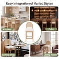 thumbnail image 6 of MOONMISS 26" Rattan Bar Stools Set of 4, Farmhouse Chenille Upholstered Counter Height Stools with Cane Woven Back for Kitchen Island, Natural Wood, 6 of 6