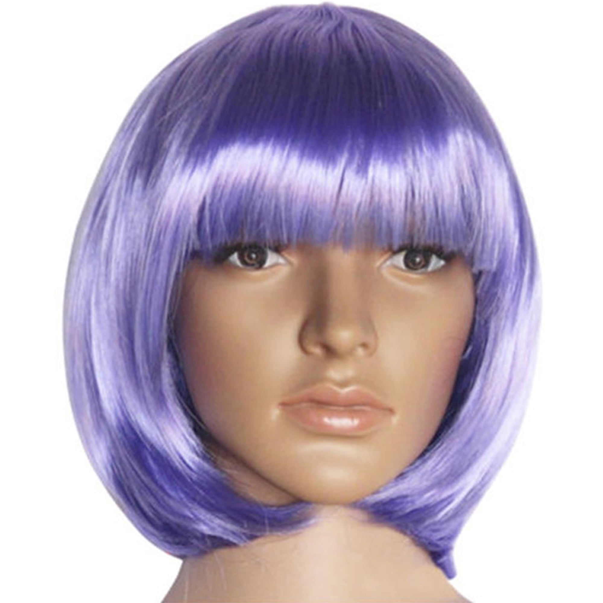 Caitzr Short Bob Hair Wigs Straight With Flat Bangs Cosplay Daily Party Wig For Women 