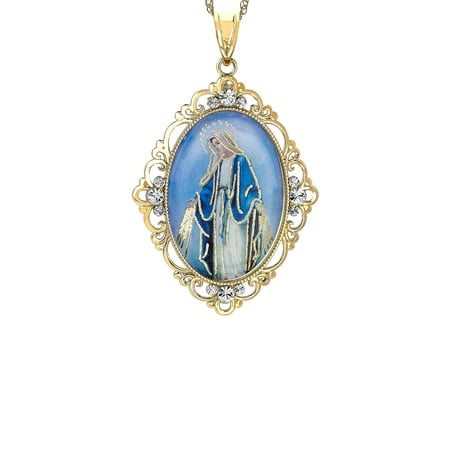 mary virgin gold necklace pendant silver sterling 18k jewelry plated crystal brilliance fine walmart dialog displays option button additional opens