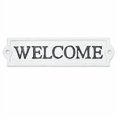 thumbnail image 1 of Sungmor Letrero Bienvenida de hierro fundido p/ exterior, deco pared. Placa blanca p/ puerta principal. Placa decorativa p/ puerta, entrada, porche, hogar, oficina o tienda. Pack 1 pza, 8.3x2.2 in., 1 of 3