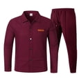 thumbnail image 3 of RUTAYY Men's Outfits Solid Color Long Sleeve Solid Color Jacket and Pants with Drawstring Pocket Casual Breathable Vacation Beach Clothing Sets, 3 of 4