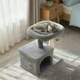 thumbnail image 4 of Gymax 19.5'' Small Cat Tree w/Large Padded Plush Perch Condo Sisal Scratching Posts Light Grye, 4 of 10