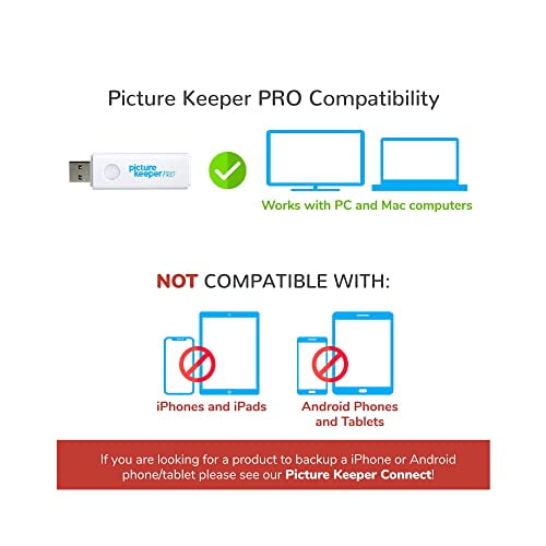 Picture Keeper PRO 64GB Smart USB Professional Storage Flash Drive for Photos, Videos, Music and Docs. More Than Just a Photo Backup Stick.