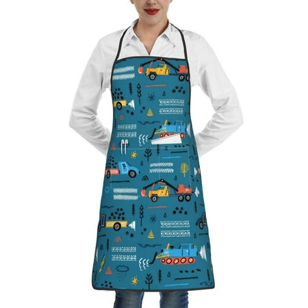 

Sikiie Construction Trucks Aprons for Kitchen Cooking Aprons Chef Apron for Men Women Chef