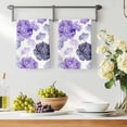 thumbnail image 3 of Purple Ombre Spring Floral Kitchen Towels Set of 1, Summer Botanical Flowers Absorbent Dish Towels for Kitchen, Microfiber Hand Towel, Quick Drying Tea Towel for Cleaning Decorative Dishcloths, 3 of 7