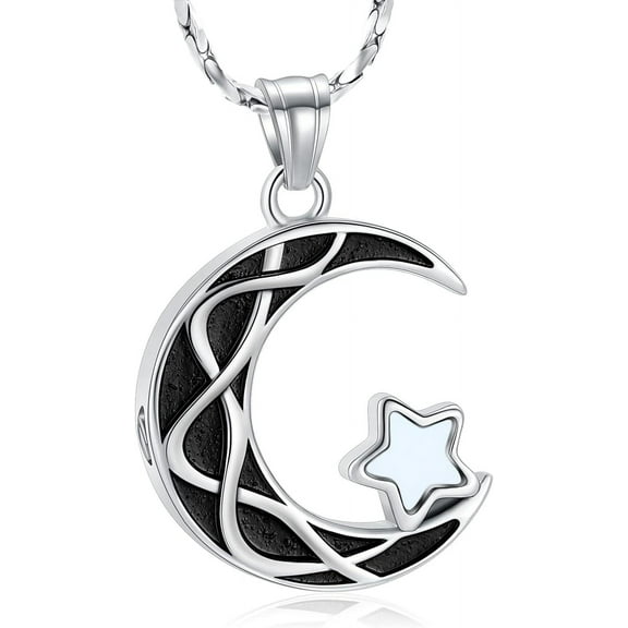 Cremation Jewelry Urn Necklace for Ashes for Men Women Star Moon Ash Pendant Keepsake Memorial Lockets Jewelry for Loved Ones