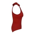 thumbnail image 3 of Traje de Baño Ocean Pacific para Mujer Completo con Nudo en Tirante, Cuello V Rojo Talla EG, 3 of 4