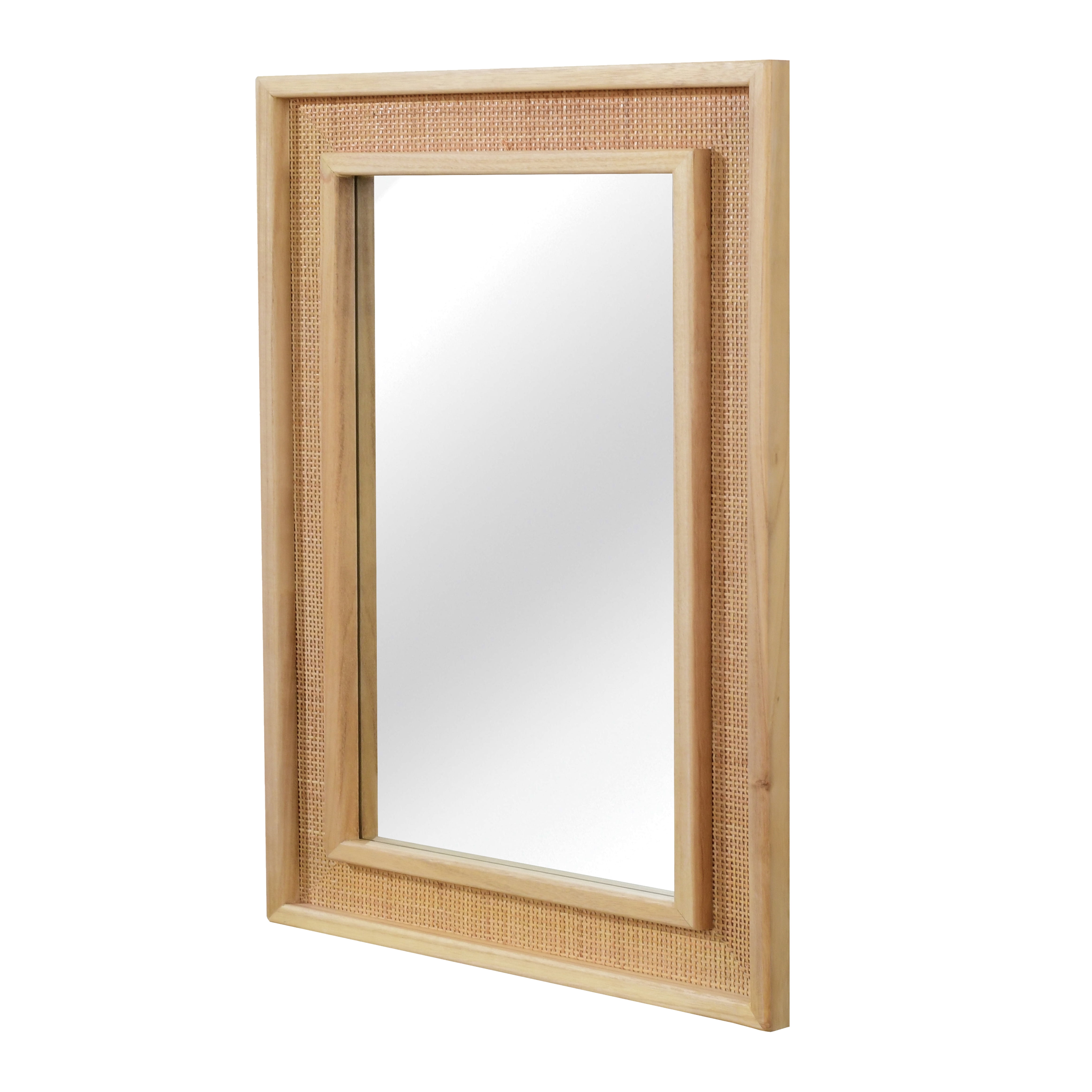 Leumius 36"x 24"Rectangular Bathroom Mirror Wall Mirror Wooden Frame Decorative Mirror for Farmhouse,Bathroom,Home Decor,Natural